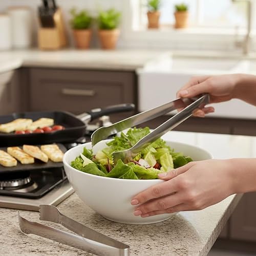 Miniatura 3 de Soro Essentials - Juego de 6 pinzas de acero inoxidable de 12 pulgadas de grosor de 0.039 pulgadas de grosor, pinzas de hielo pequeñas para té,