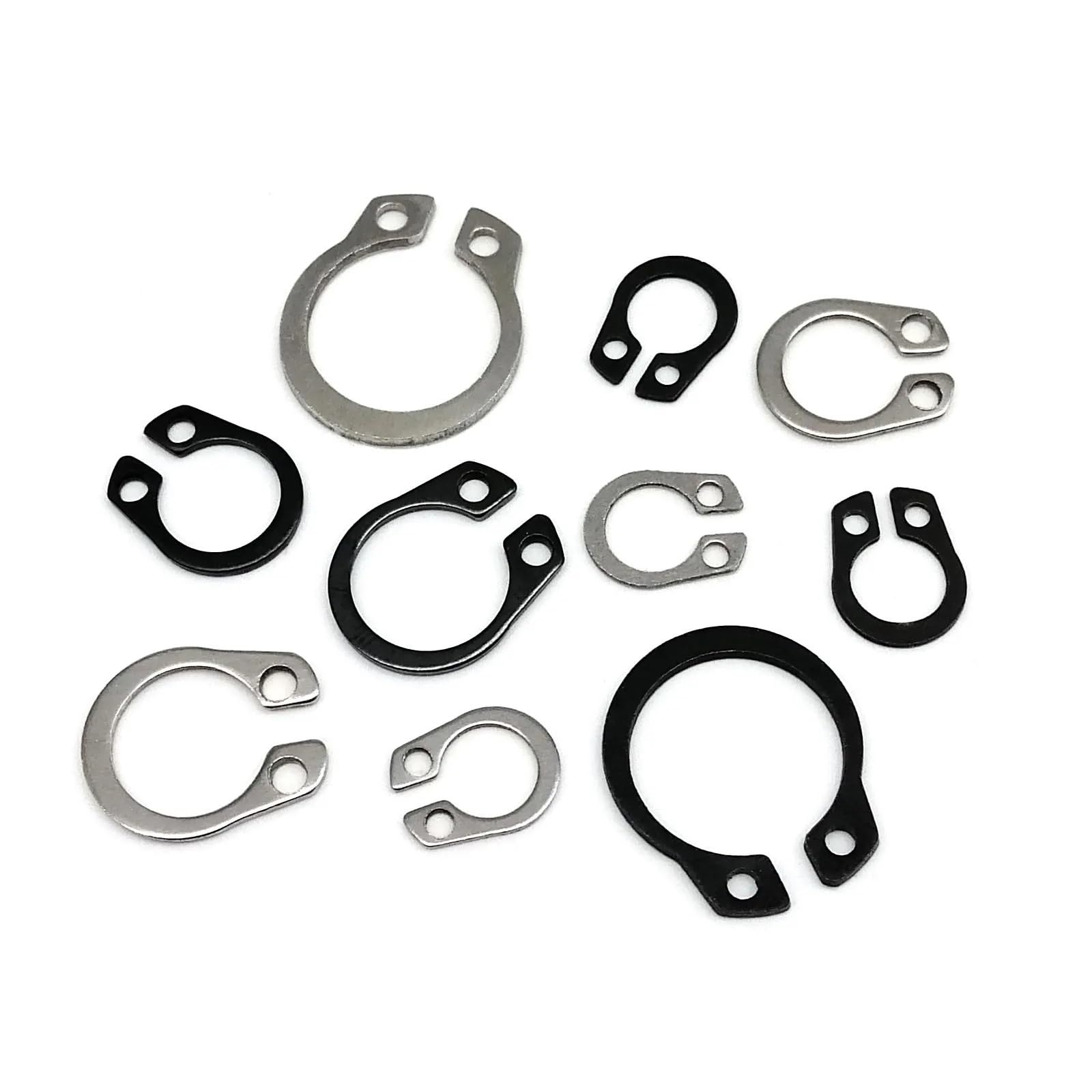 External Circlip Kit Set Bearing Shaft Retaining Clip Snap Ring(65mn Steel 500pcs)