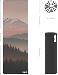HAHE Épaisseur du tapis de yoga 8MM 1/3" Éco-Amis POE Tapis de Yoga High Rebound, Anti-Tear & Résistant à la sueur pour la condition physique, la maison, entraînements, les tapis d'exercices 72"x24" avec la sangle de transport