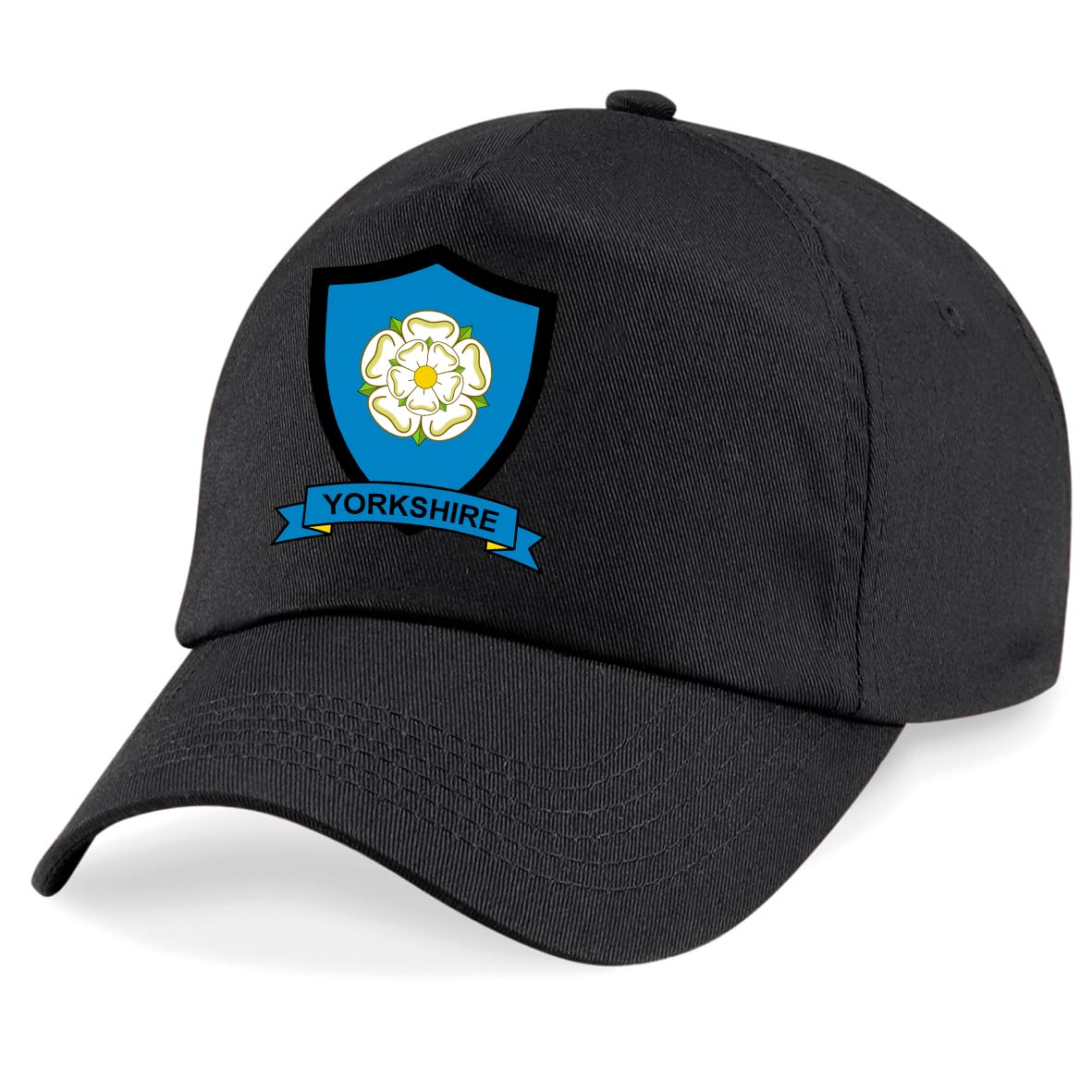 Yorkshire County Embroidered Baseball Cap Cricket Sport Your County Embroidery (Black)
