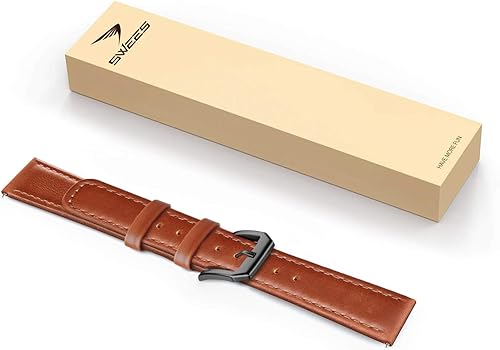 Vista 9 de Correa de piel compatible con Samsung Galaxy Watch 3 de 41 mm / Galaxy Watch Active de 40 mm / Active 2 44mm / Galaxy Watch de 42 mm, 20 mm de piel