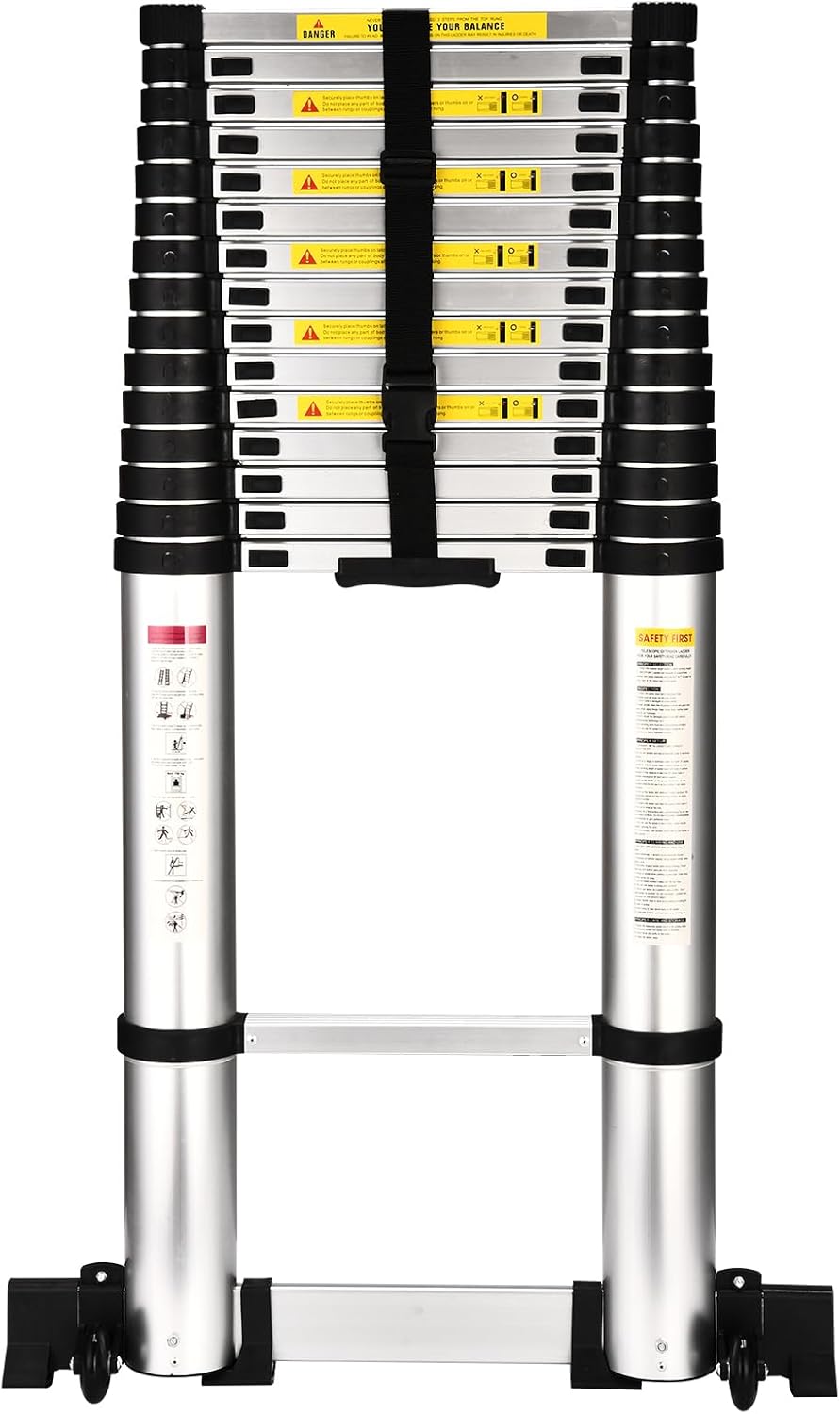 HBTower Telescopic Ladder with Non-Slip Feet, 6.3M/20.7FT Thickened ...
