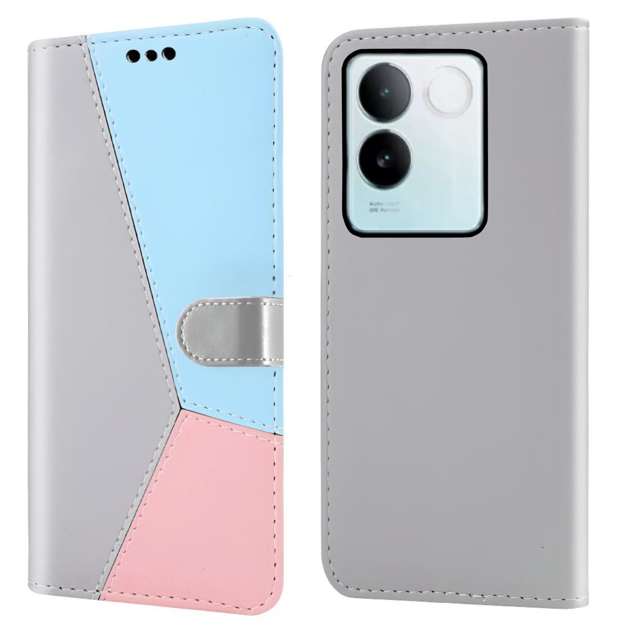 WORFOX® Leather Flip case for iQOO Z7 Pro | Vivo T2 Pro 5G | Multi
