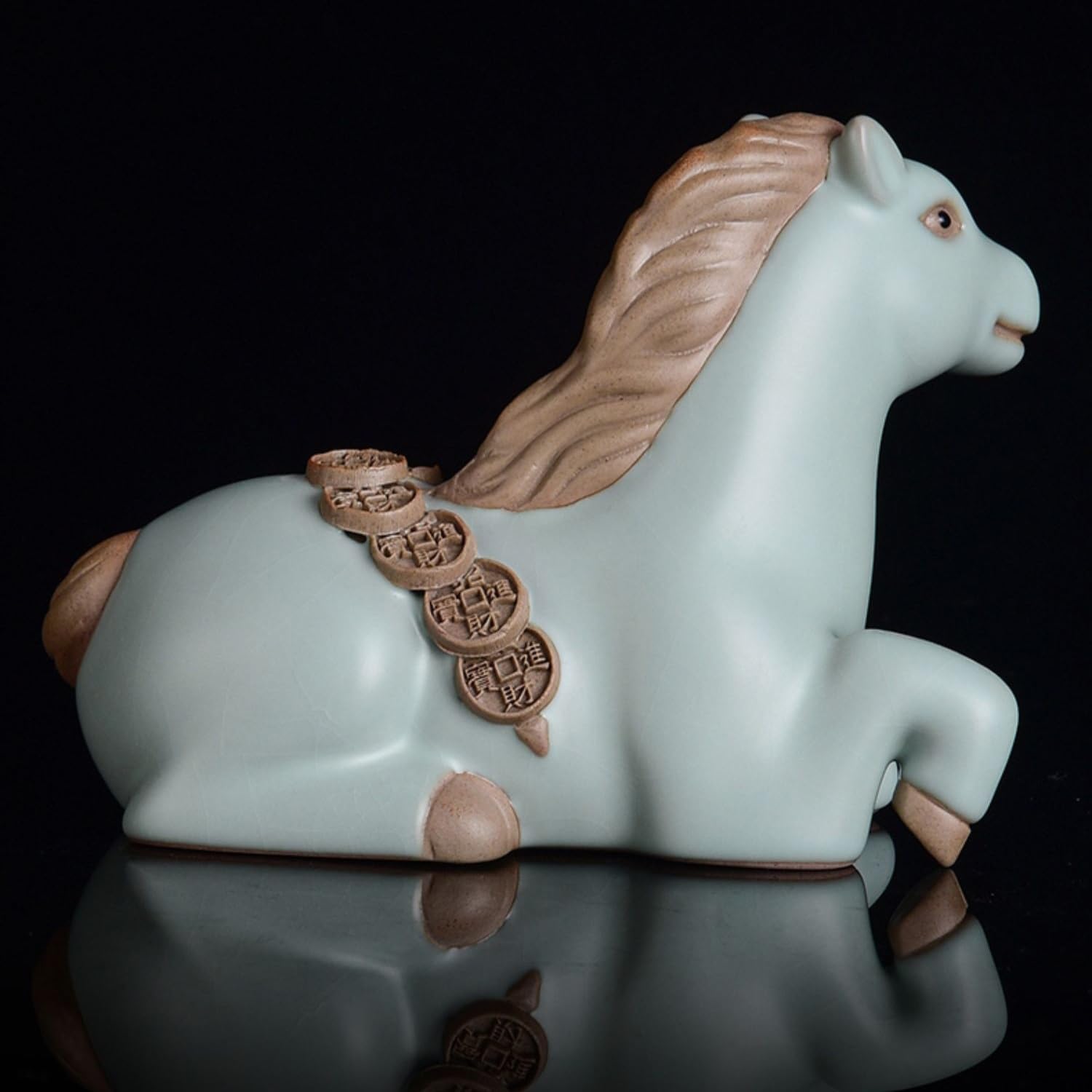 figurki zwierzątek， Ceramiczna figurka konia, ozdoba na biurko, zestaw do herbaty, akcesoria do rękodzieła, dekoracja stołu, prezenty