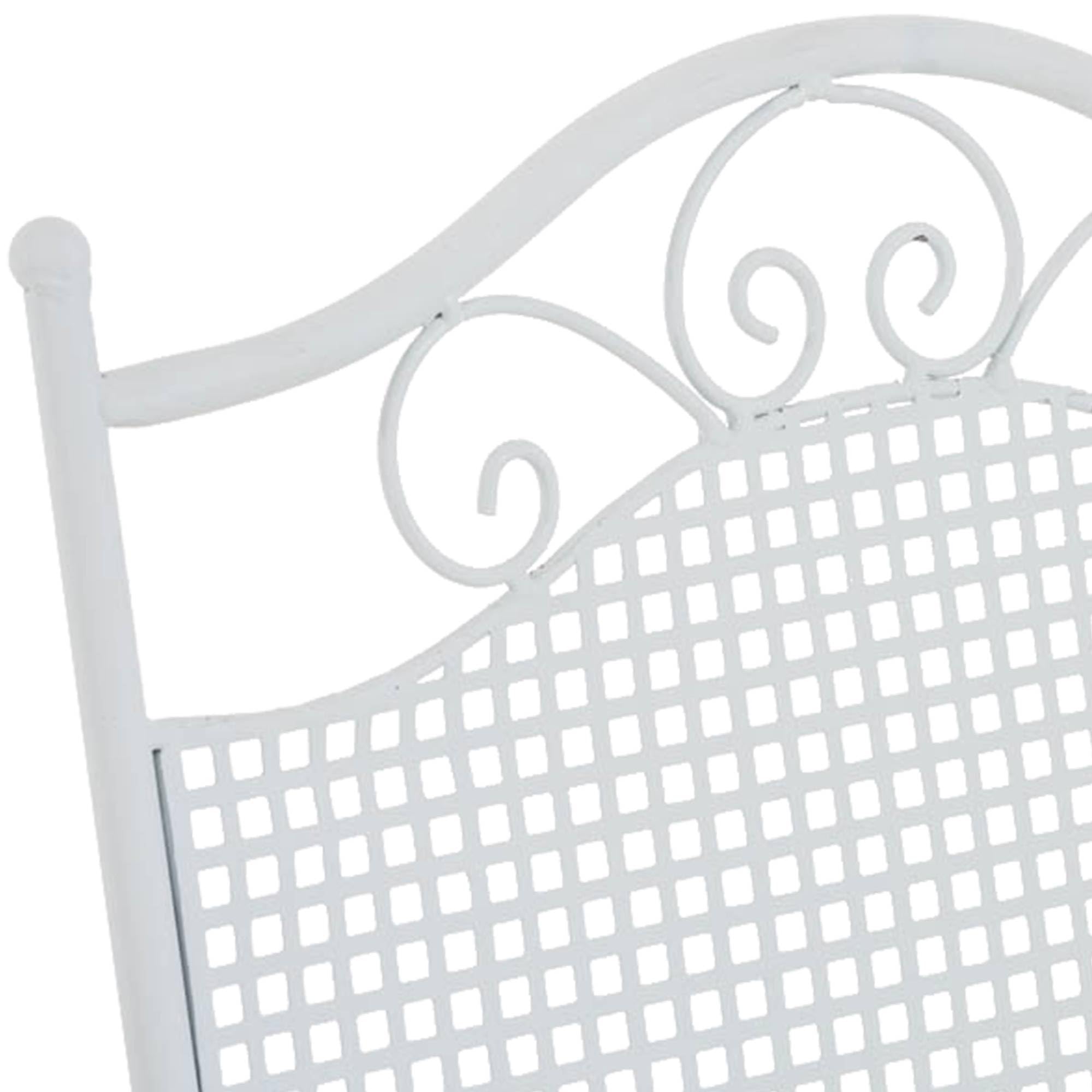 CLP Lot de 2 chaises de Jardin Pliantes Kiran, en Fer forgé Style Art Nouveau, romantiques pour terrasse, Balcon, Jardin, Couleur:Blanc