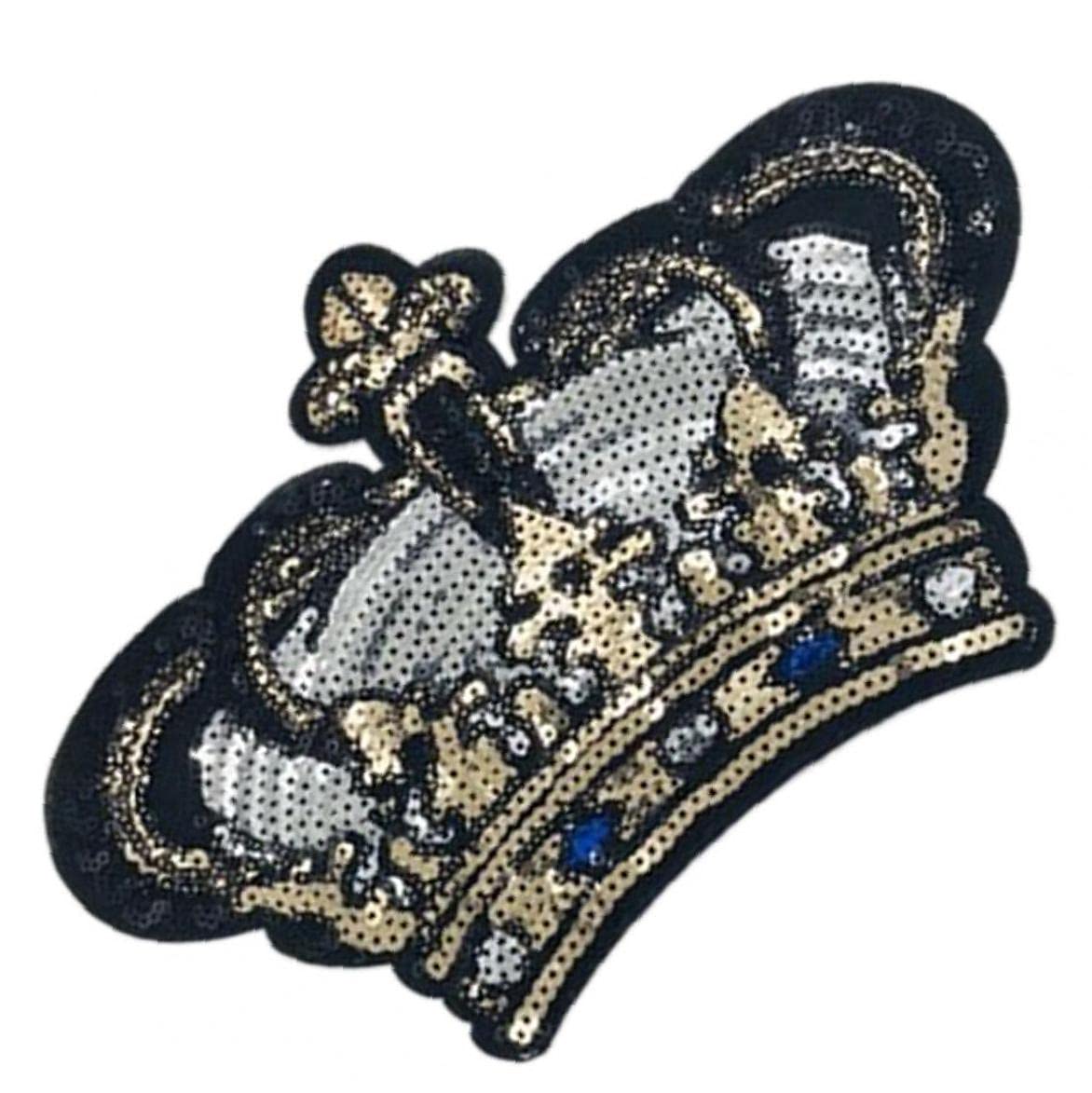 Ruluti Patches For Clothes Embroidery Sequin Wings Crown Patch Badge Cartoon Stickers On Clothes