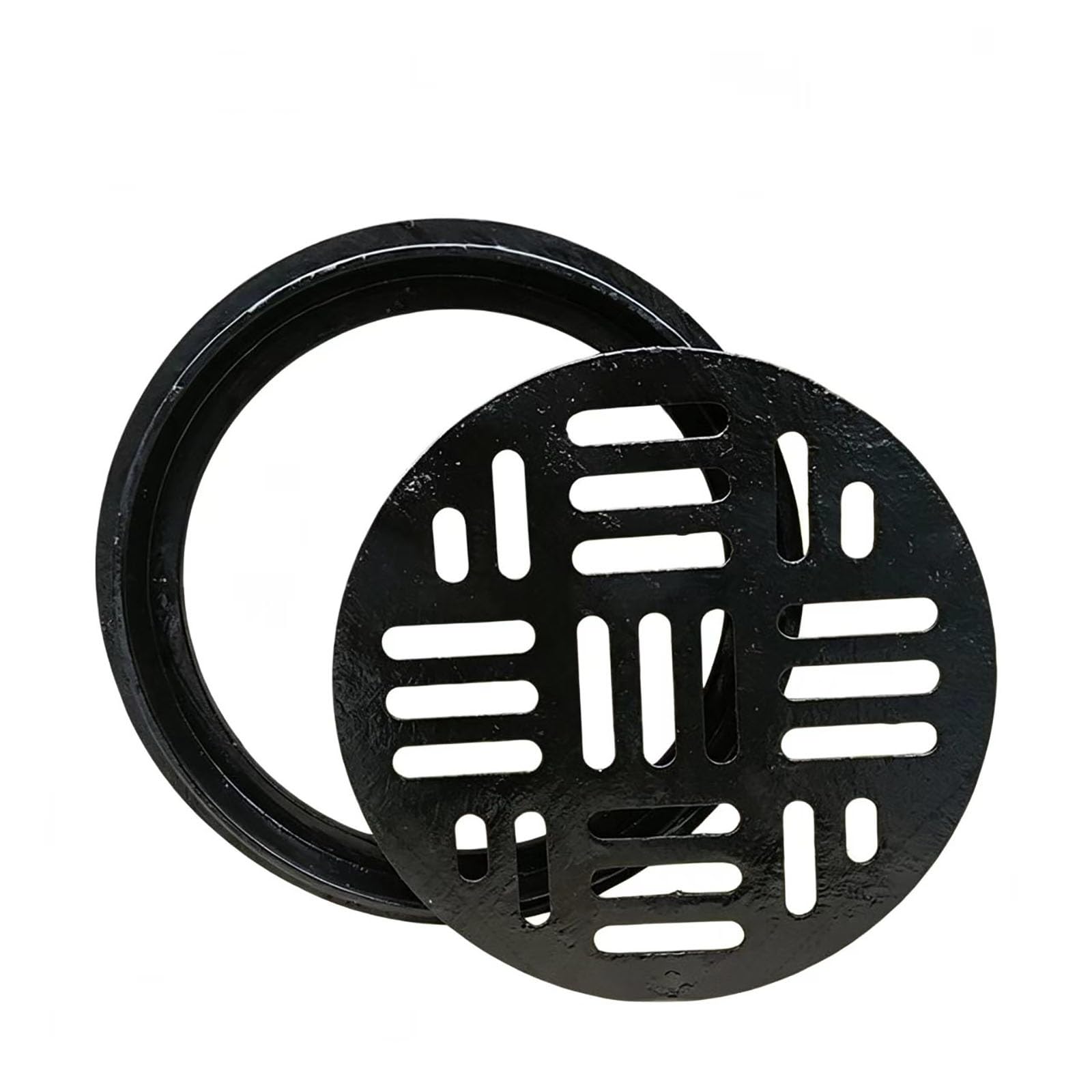 Cubierta de Drenaje de Piso de Hierro Fundido Resistente de 16 Pulgadas – Colador de Rejilla de alcantarillado Redondo para Patio, Ducha, Cocina, jardín y balcón – Solución de Drenaje de Repuesto