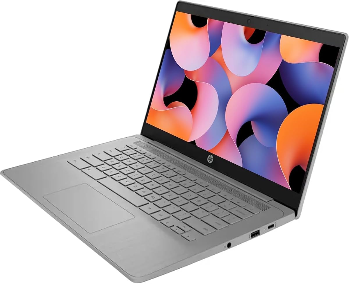 HP Chromebook 14 Laptop, Quad-Core Intel Celeron Processor N4500(> N4020) 4GB RAM, 192GB Storage,(64GB eMMC+128GB USB Card) 14''HD Display, Wi-Fi6, Chrome OS, Modern Grey (Renewed)