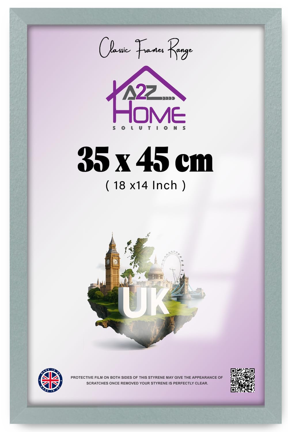 A2Z Home Solutions® Large Wall Picture Frame Stunning Look Quality Backing Landscape & Portrait Display Photo Frame For Wall Poster Canvas Painting Certificate Art Gallery (45x35 cm, Silver)