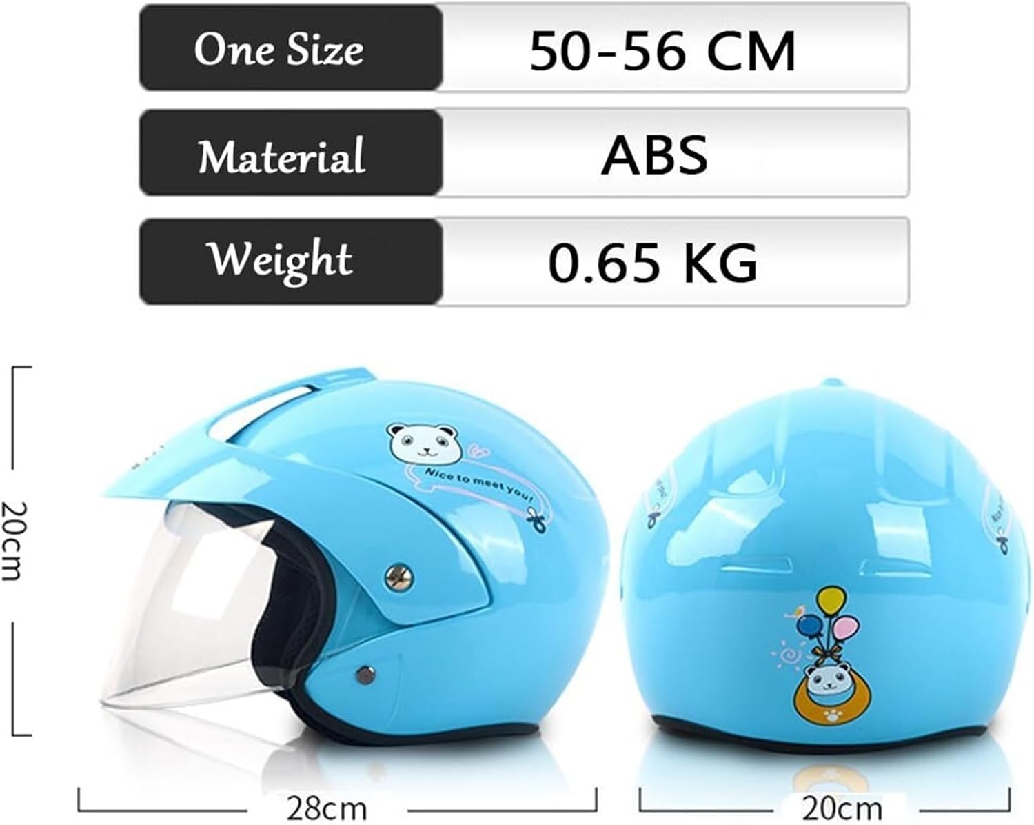 3-12 Years Old Kids 3/4 Open Face Motorcycle DOT Approved Helmets for Youth Child Toddler,Street Dirt-Bike ATV Half Helmets for Electric Bicycle Scooter Moped Go-Kart
