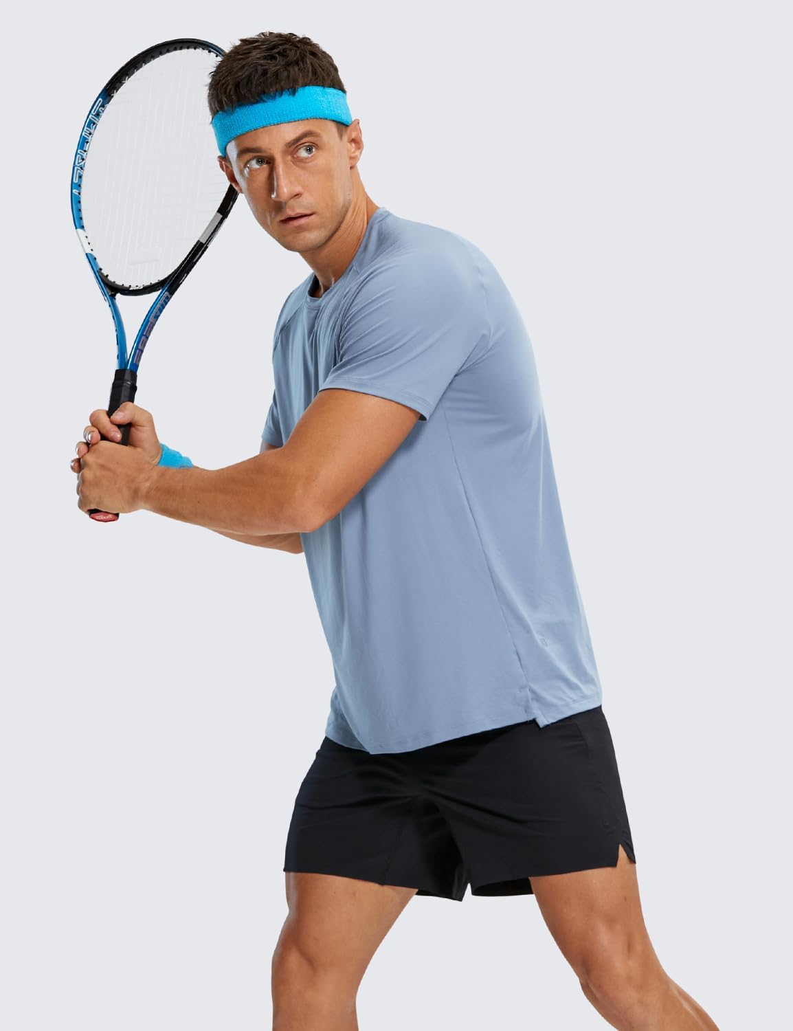 CRZ YOGA Men's Workout Short Sleeve T-Shirt Quick Dry Gym Athletic Running Stretchy Tee Shirts Top - Image 4