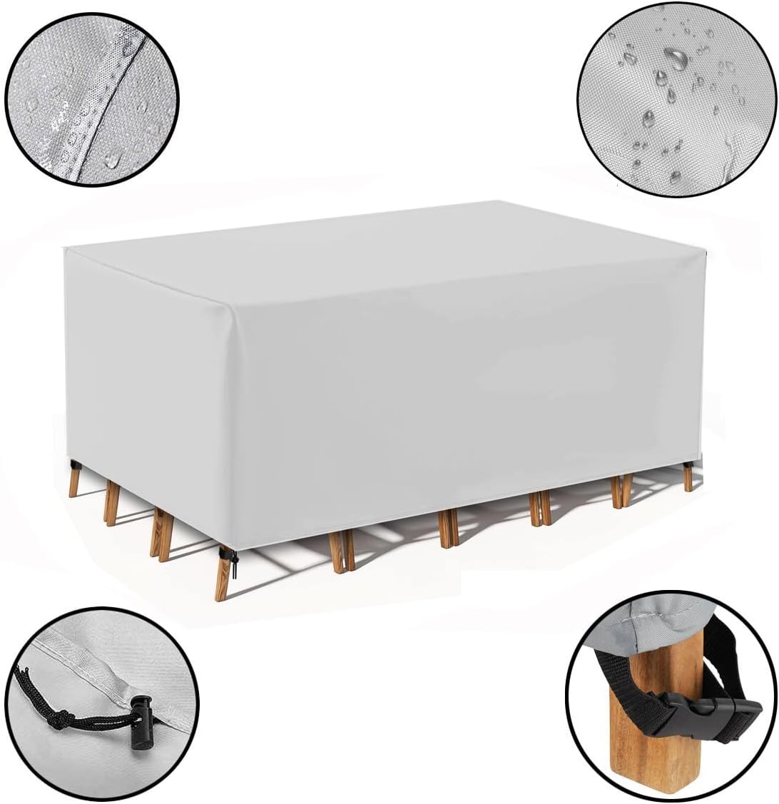 Patio Furniture Covers, Outdoor Table Covers Waterproof Rectangle, 600D Outdoor Furniture Covers, Wind Dust Proof Anti-UV Durable Patio Sectional Couch Cover 44"L x 36"W x 28"H / 110x90x70cm
