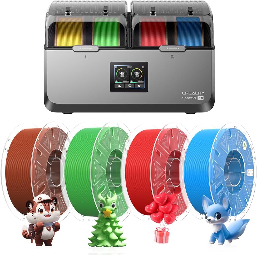 Creality Filament Dryer 4 Spools, Space Pi X4 Filament Storage Box with Hyper PLA RFID 4KG