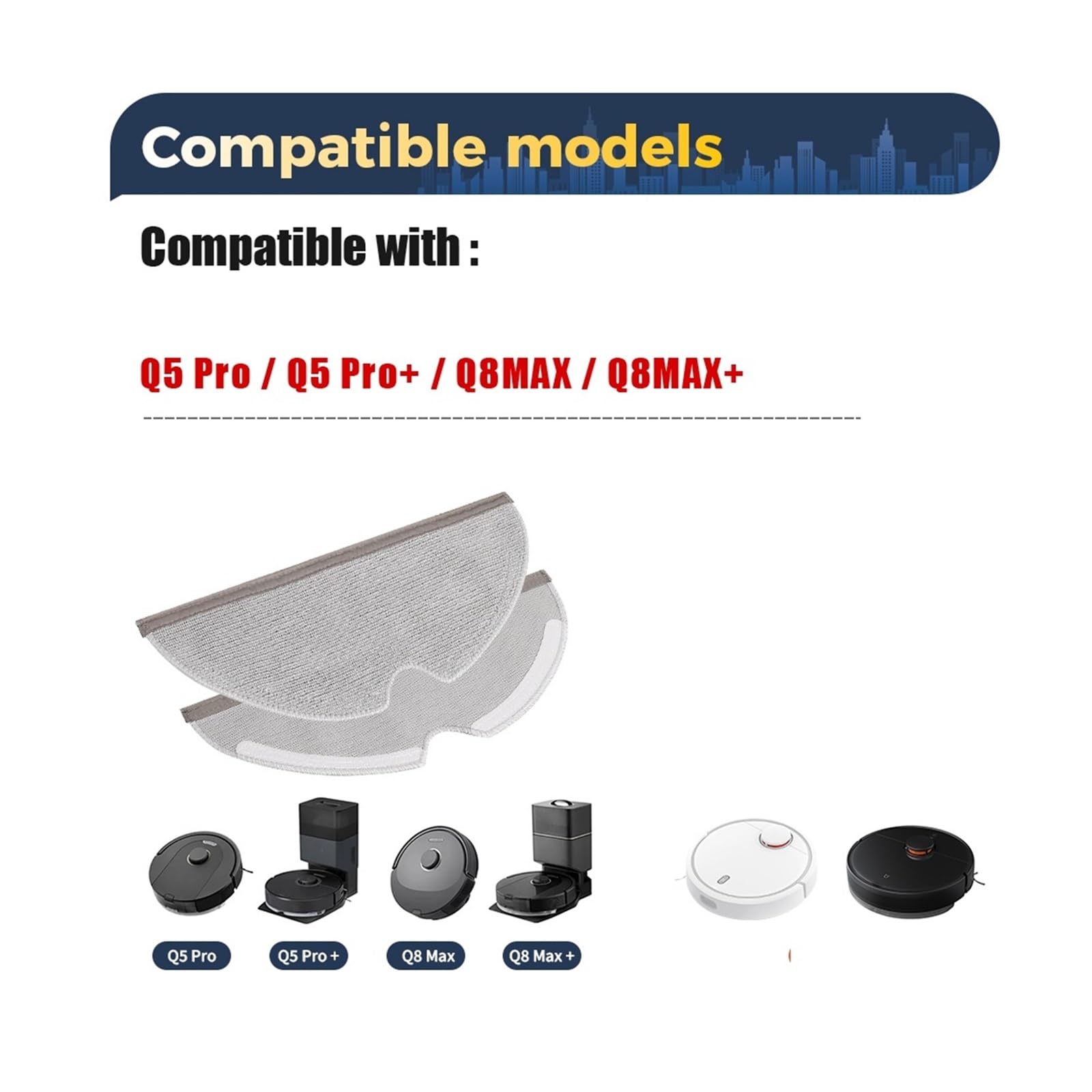 Cuscinetti Di Ricambio for Mop In Microfibra, Compatibili Con Roborock, Q5 Pro/Q5 Pro+/Q8 Max/Q8 Max+ Robot Aspirapolvere Di Ricambio for Aspirapolvere | 30pcs
