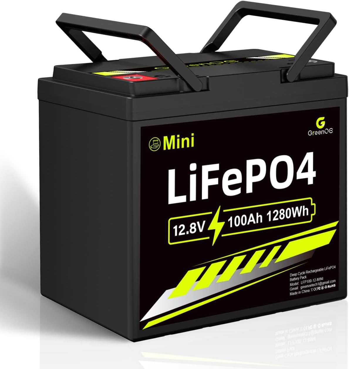 12V 100Ah Mini LiFePO4 Battery, Smaller Than BCI Group 31 Built in100A BMS,Low Temperature Protection,1280Wh, Up to 15000 Cycles, Lithium Battery for RVs, Trolling Motor & Solar System