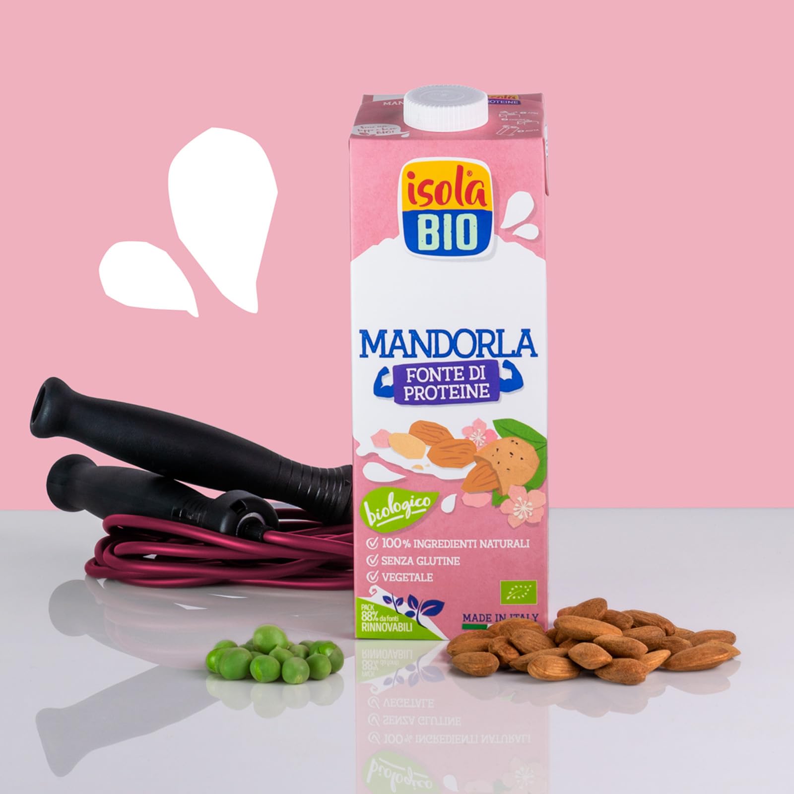 Isola bio, Bevanda mandorla proteica bio, senza glutine, senza lattosio, 1L