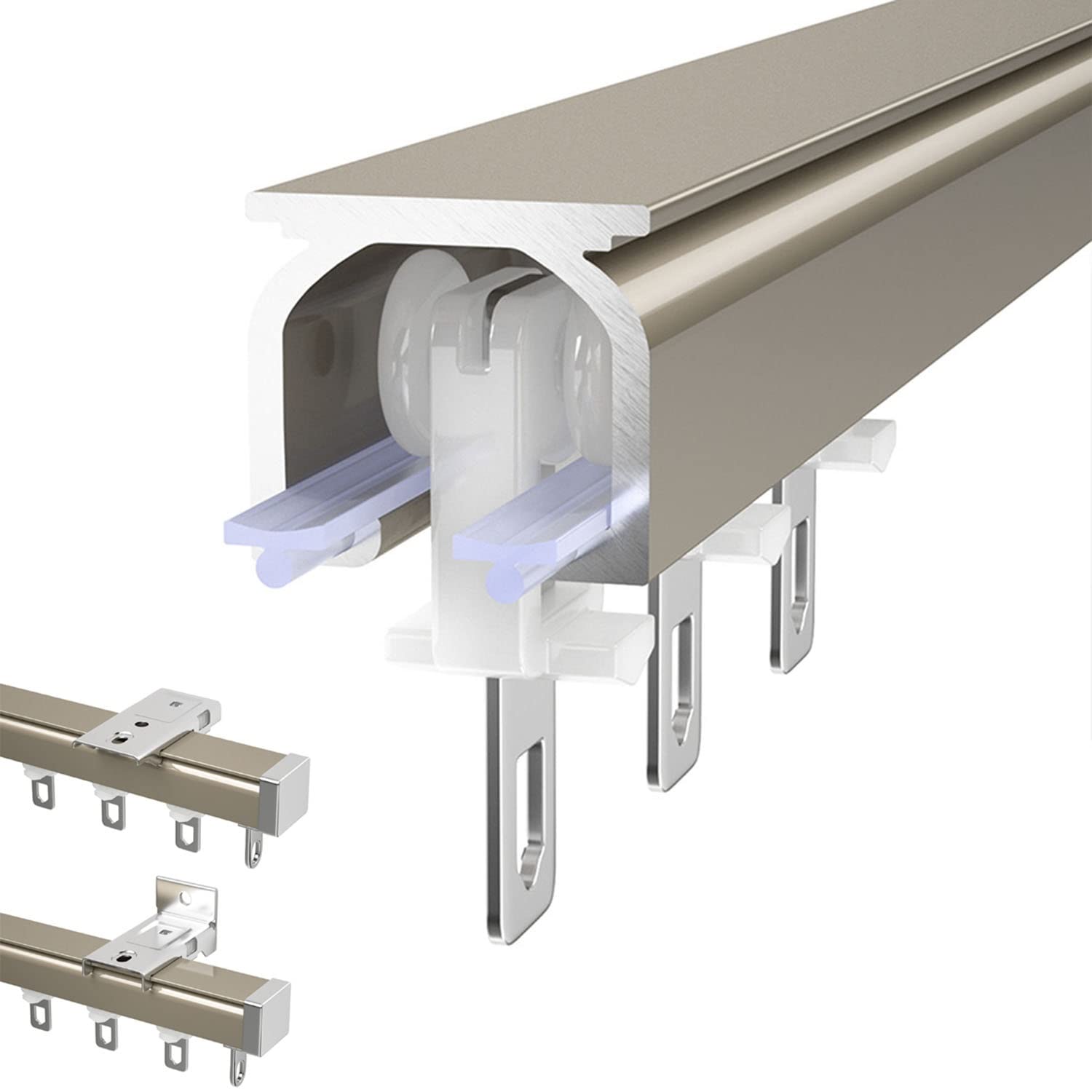 Rail de rideau plafond doré finitions métalliques haut de gamme