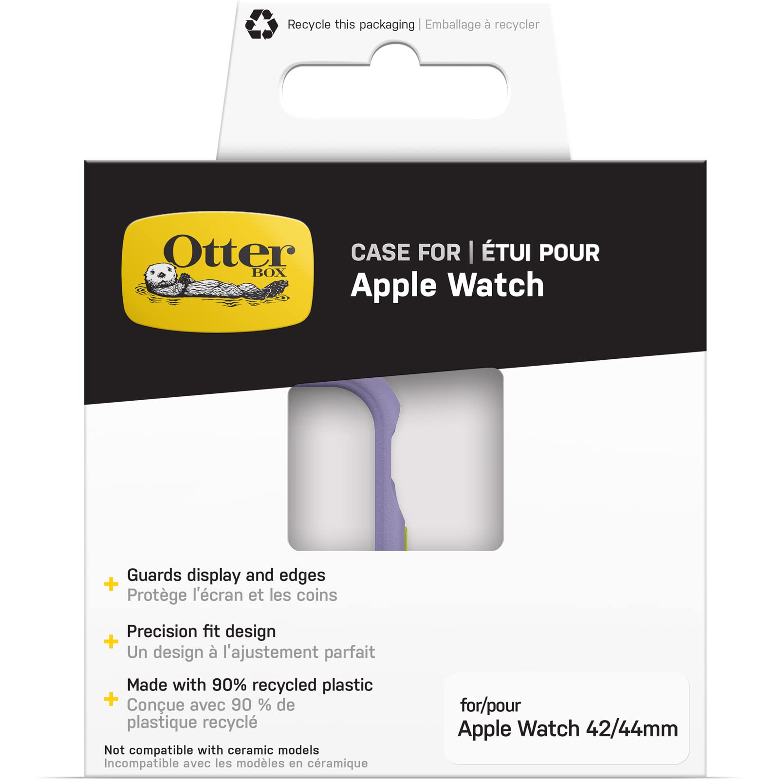 OtterBox Całodzienne etui na zegarek Apple Watch Series SE 2. & 1. gen/6/5/4 44mm, Odporny na wstrząsy i upadki, elegancki futerał ochronny na zegarek Apple, chroni wyświetlacz i krawędzie, Fioletowy