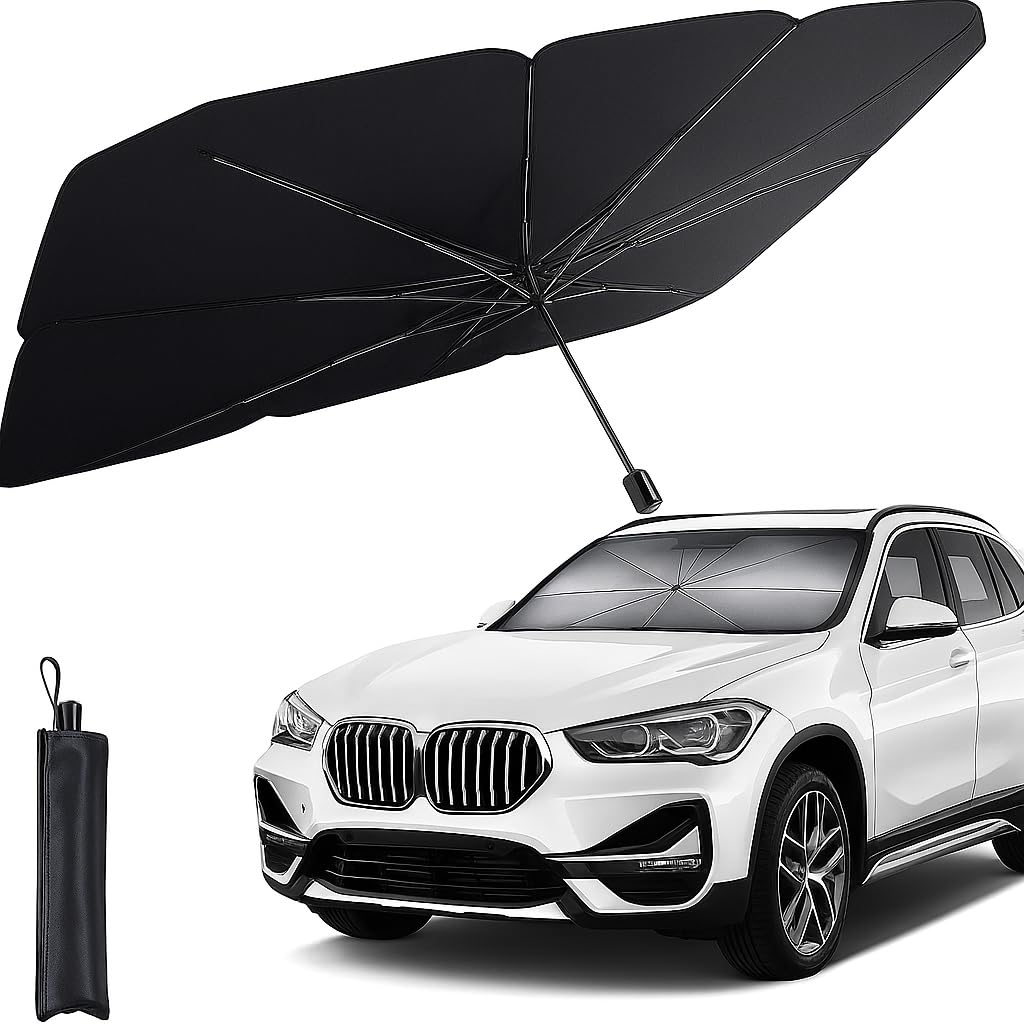 Ombrellone Parasole Auto Pieghevole 140x80 Cm – Schermo Solare Per Parabrezza Interno – Adatto A Auto, SUV, Camion, Furgoni - 2