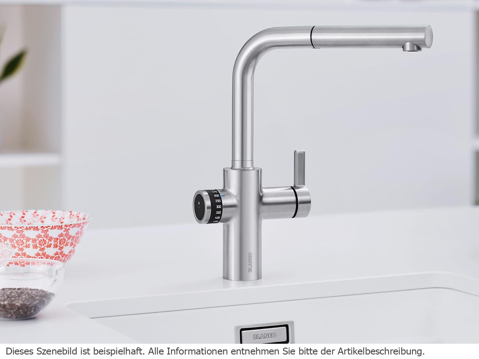 Blanco 525210 EVOL-S Volume Küchenarmatur mit Messbecherfunktion, 230 V, Chrom
