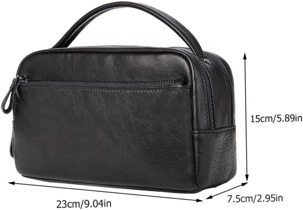 [TENDYCOCO] シービジネスハンドバッグ メンズ 大容量 レザー 手提げ ジッパー付き 大きめ収納ポーチ 軽量 持ち運び便利