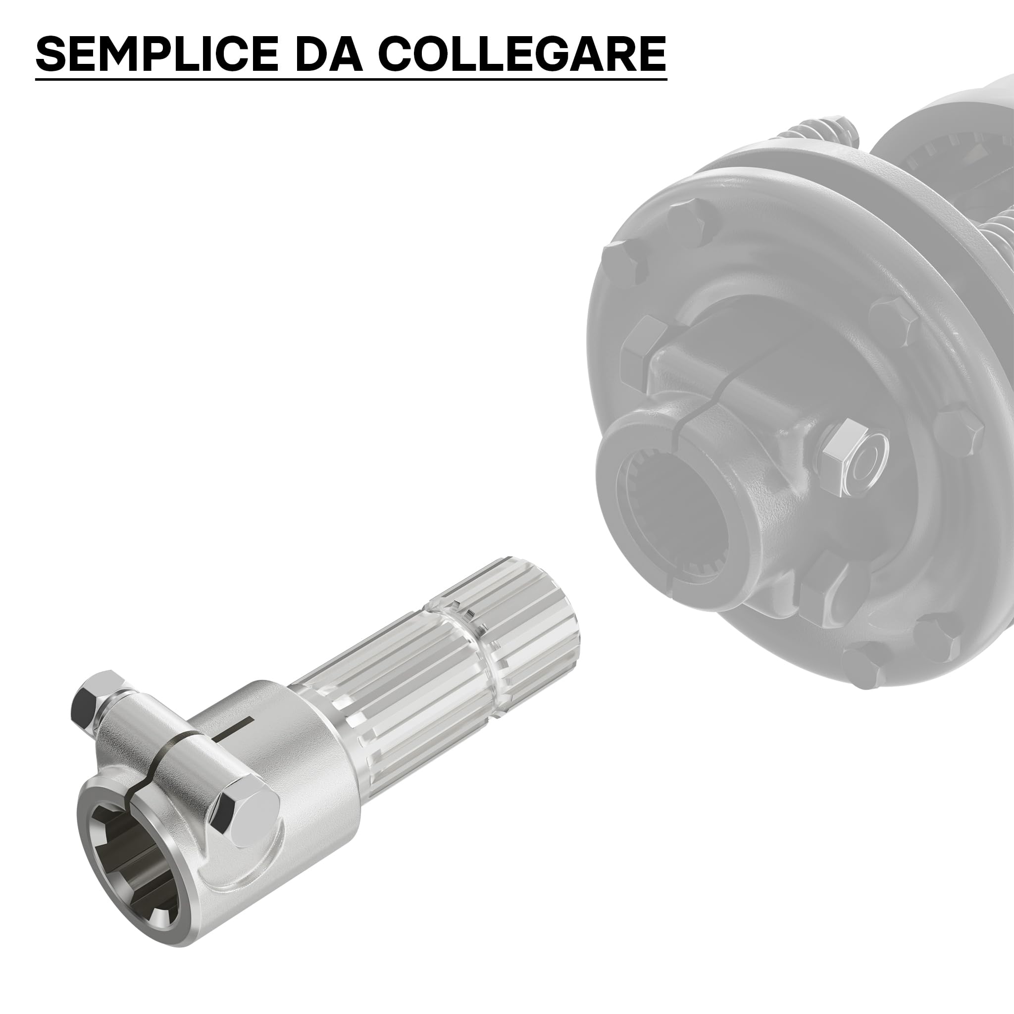Wiltec Boccola Albero cardanico 175 mm Attacco Albero scanalato 1 3/4" 6D Albero Uscita 1 3/4" 20D Trattore