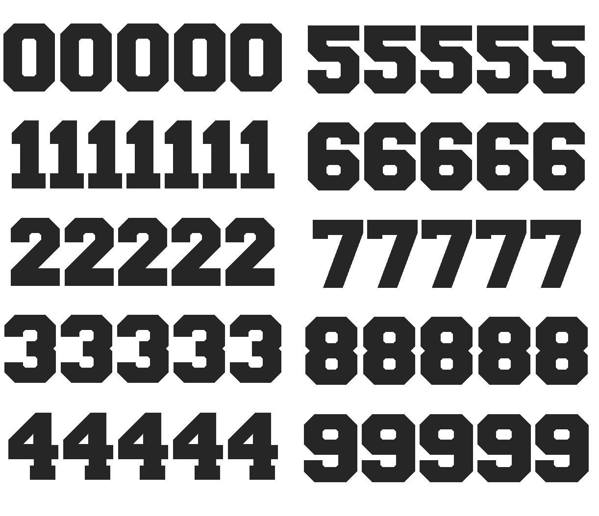 Sports Helmet Numbers 1