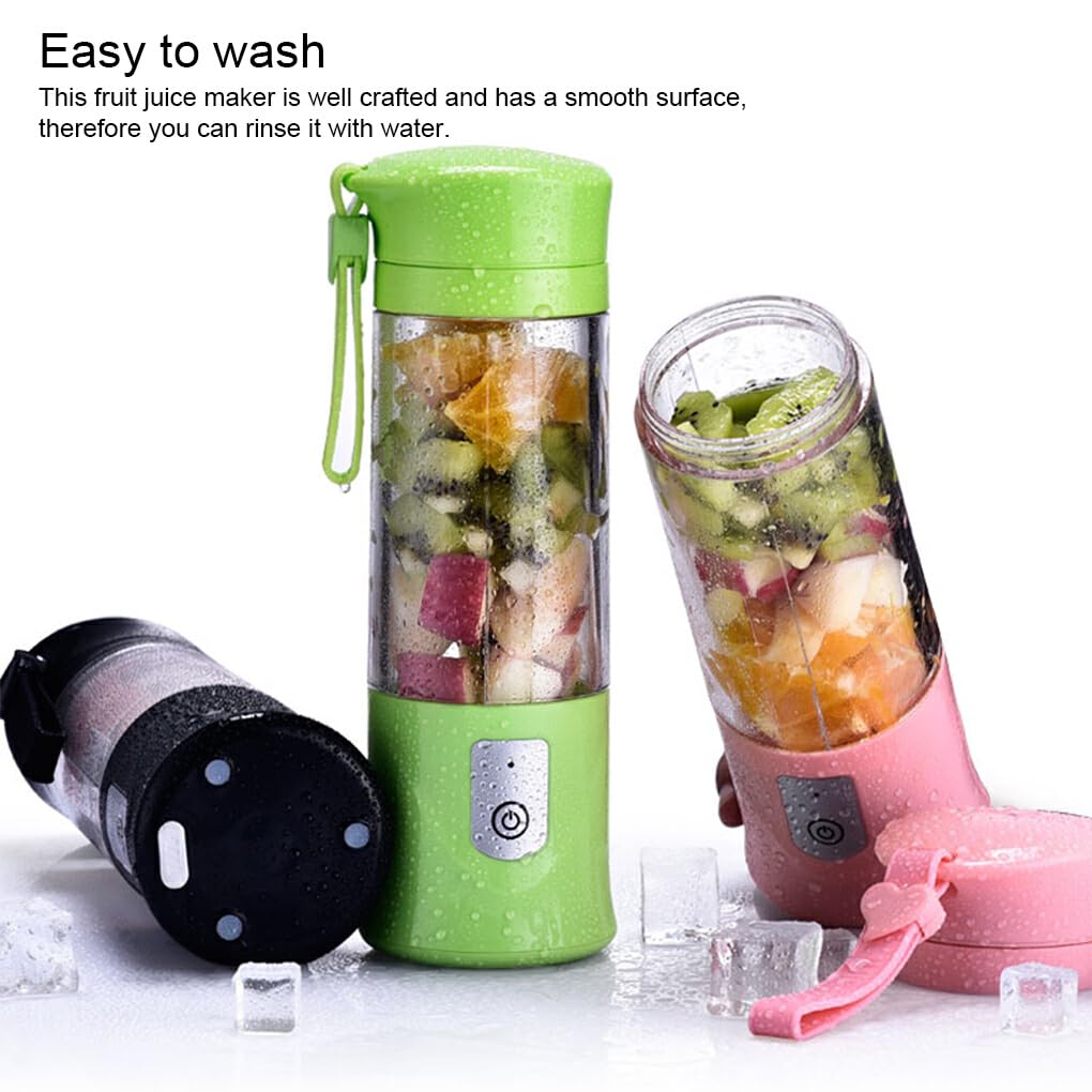 Exprimidor eléctrico de Frutas y Verduras, licuadora de Velocidad rápida, Taza para Viajar, Senderismo, Fitness, batidora de Leche inalámbrica, Rojo
