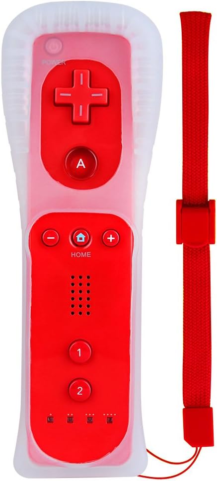Wii Remote Controller Zoewal FA01 Wii Remote with Silicone Case Wrist Strap for Wii u Games-Dark Red(Third-Party Manufacturing)
