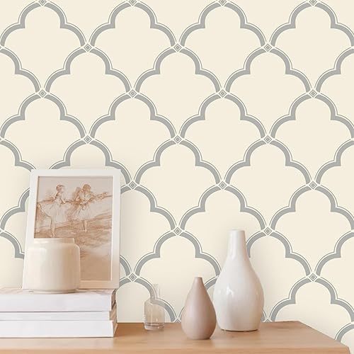 Papel tapiz autoadhesivo para despegar y pegar, papel tapiz de enrejado de 17.3 x 78.7 pulgadas, papel de contacto geométrico moderno, papel tapiz