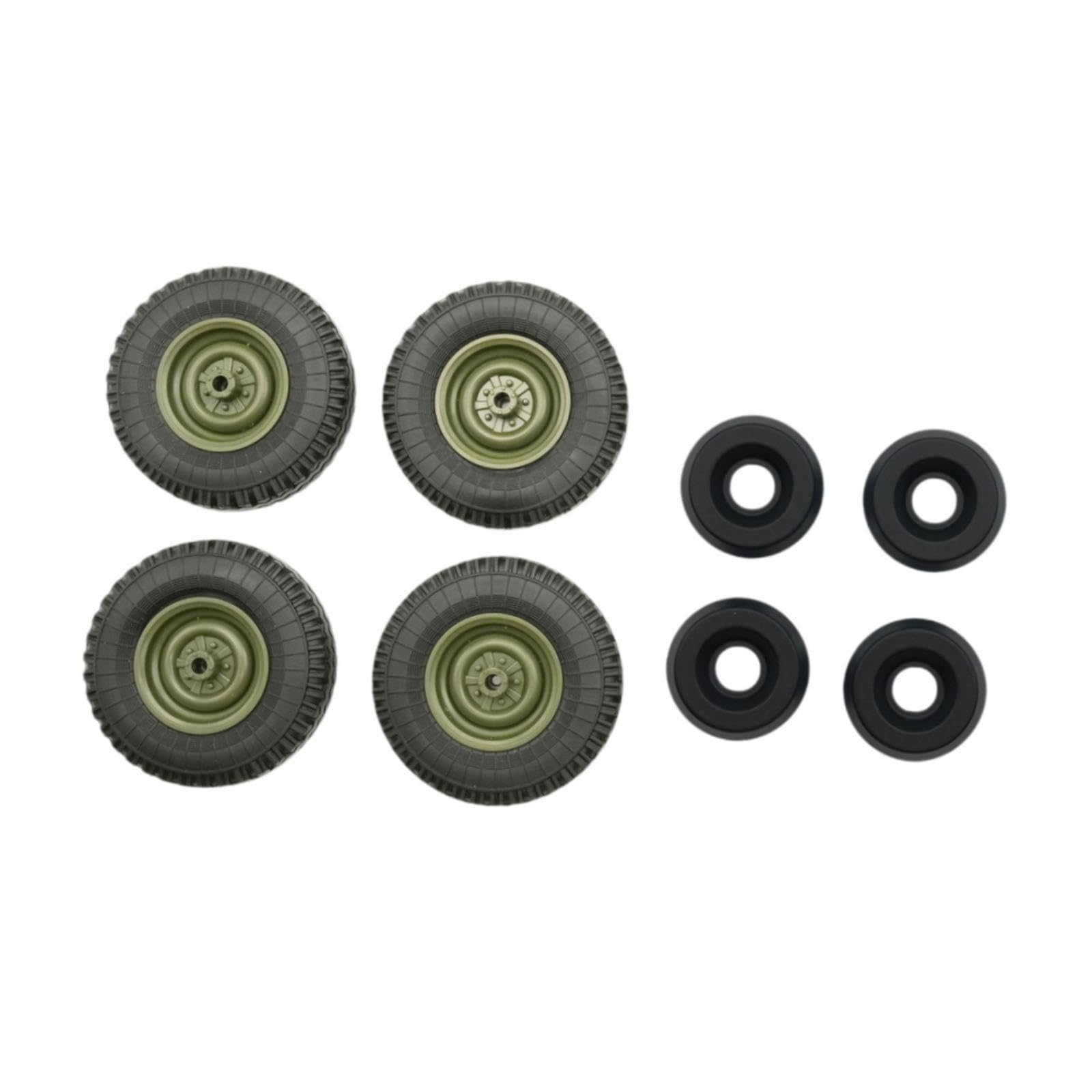 4 Ruote RC E Contrappeso, Accessorio di Aggiornamento per Camion RC C94 1/12, Veicoli Fuoristrada RC, Verde Nero