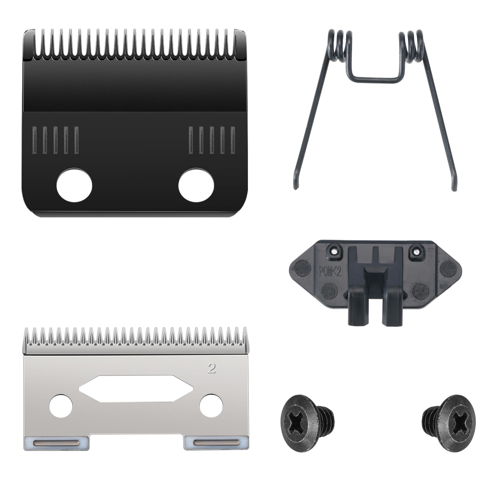 VGR 001 Lama di ricambio in acciaio al carbonio DLC per clipper, Lame mobili in ceramica di precisione professionale con 2 coppie di viti, Clipper modello con lama fissa rivestita