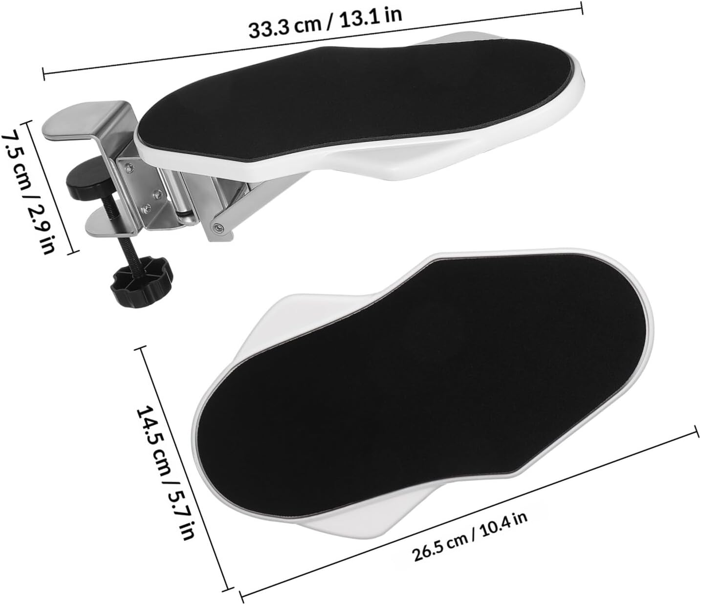 PRETYZOOM Foldable Adjustable Elbow Rest Armrest for Computer Desk Edge with Cushion Support for Office and Home Use