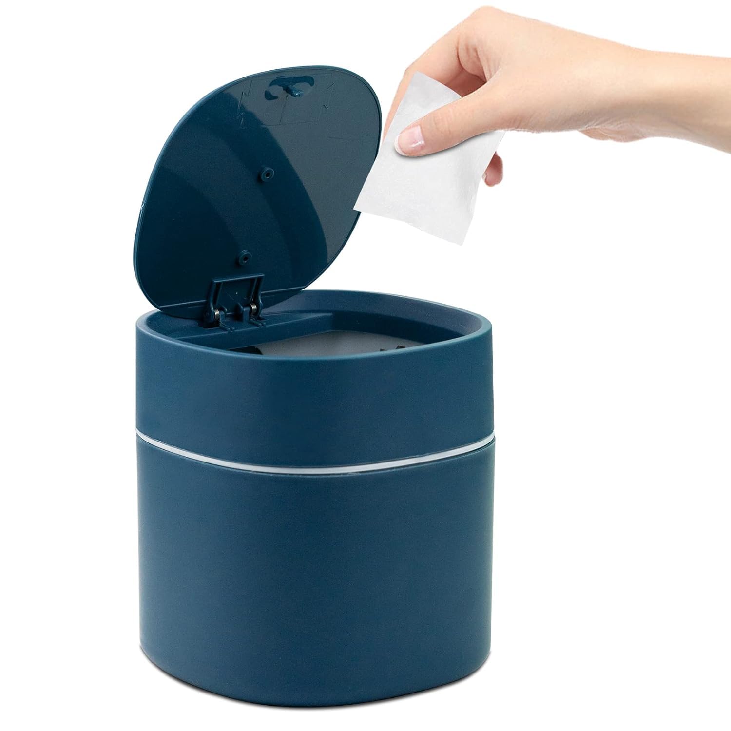 MAJOYLIFE Small Trash Can,Mini desktop bin with lid for desk,dressing table,bedside table etc (Green)