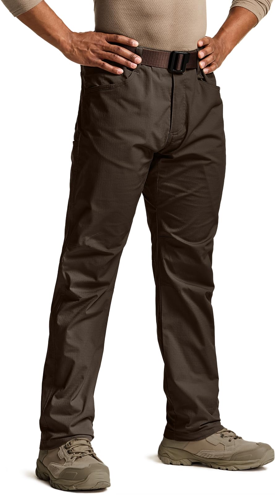 CQR Men's Flex Stretch Tactical Pants, Water Resistant Ripstop Cargo Pants, Lightweight EDC Outdoor Work Hiking Pants — view 15