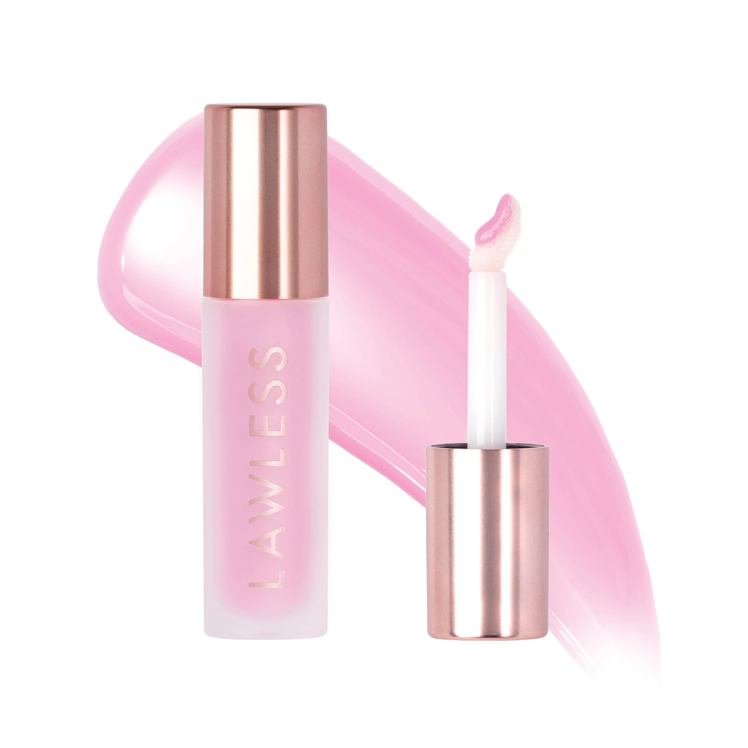 Lawless Forget the Filler Lip Plumping Line Smoothing Gloss - Strawberry Milkshake - Premium Volumizing Lip Gloss with Natural Ingredients Designed to