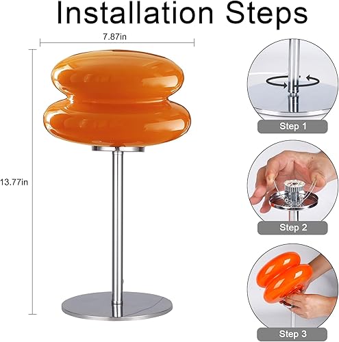 Miniatura 2 de Lámpara moderna de mediados de siglo para mesita de noche, lámpara de mesa para dormitorio, lámparas pequeñas de tarta de huevo retro regulables,