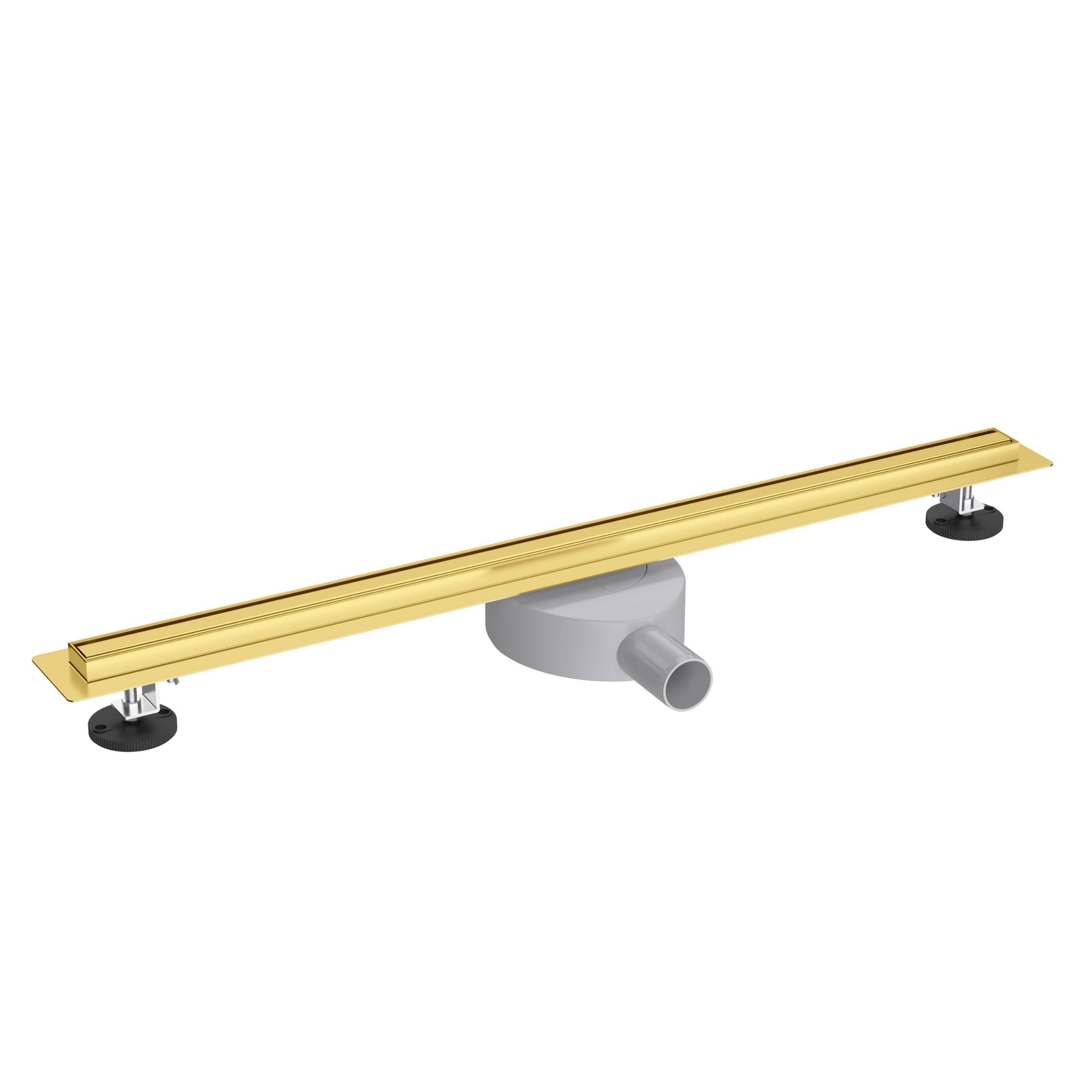 AQUAUNO - Canaleta de ducha de acero inoxidable (90 cm, extra estrecha, alta capacidad de drenaje (49 l/min), con sifón giratorio de 360°, superplano (57 mm), juego completo para duchas en el baño