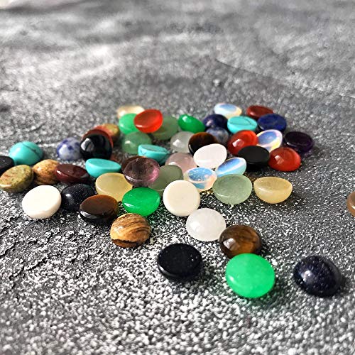 6 Mm Cabochon Beads For Jewelry Making Round Random Color Cab Natural Stone Handmake Diy For Jewelry Making Diameter 6 Mm (20Pcs) #TOP1