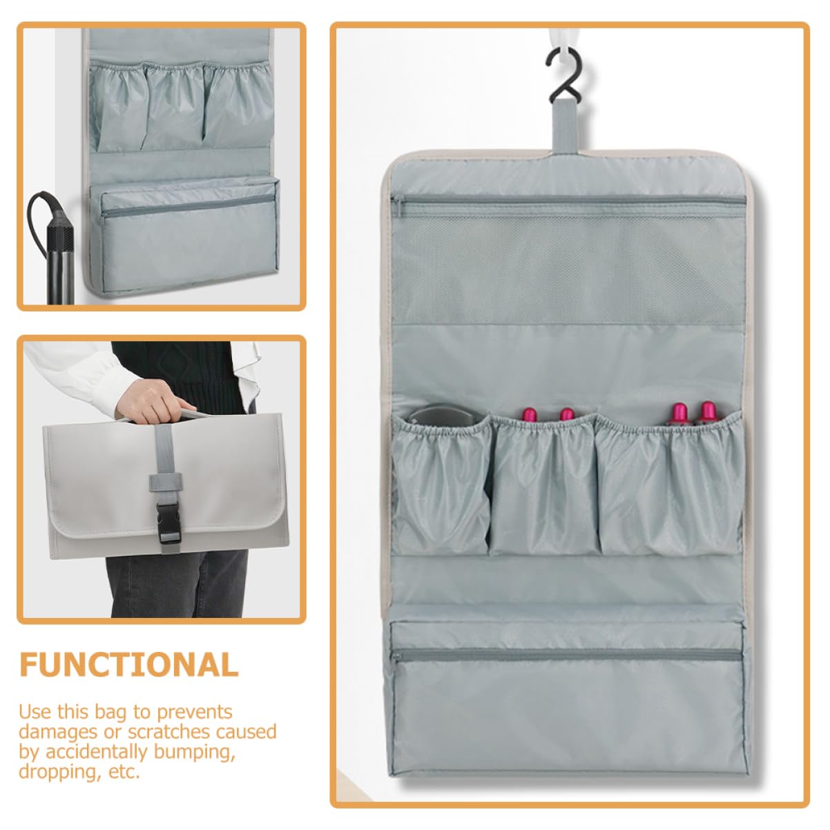Borsa Portaoggetti Per Ferro Arricciacapelli Custodia Organizer Per Strumenti Per Styling Dei Capelli Borsa Da Viaggio Per Proteggere Asciugacapelli e Arricciacapelli