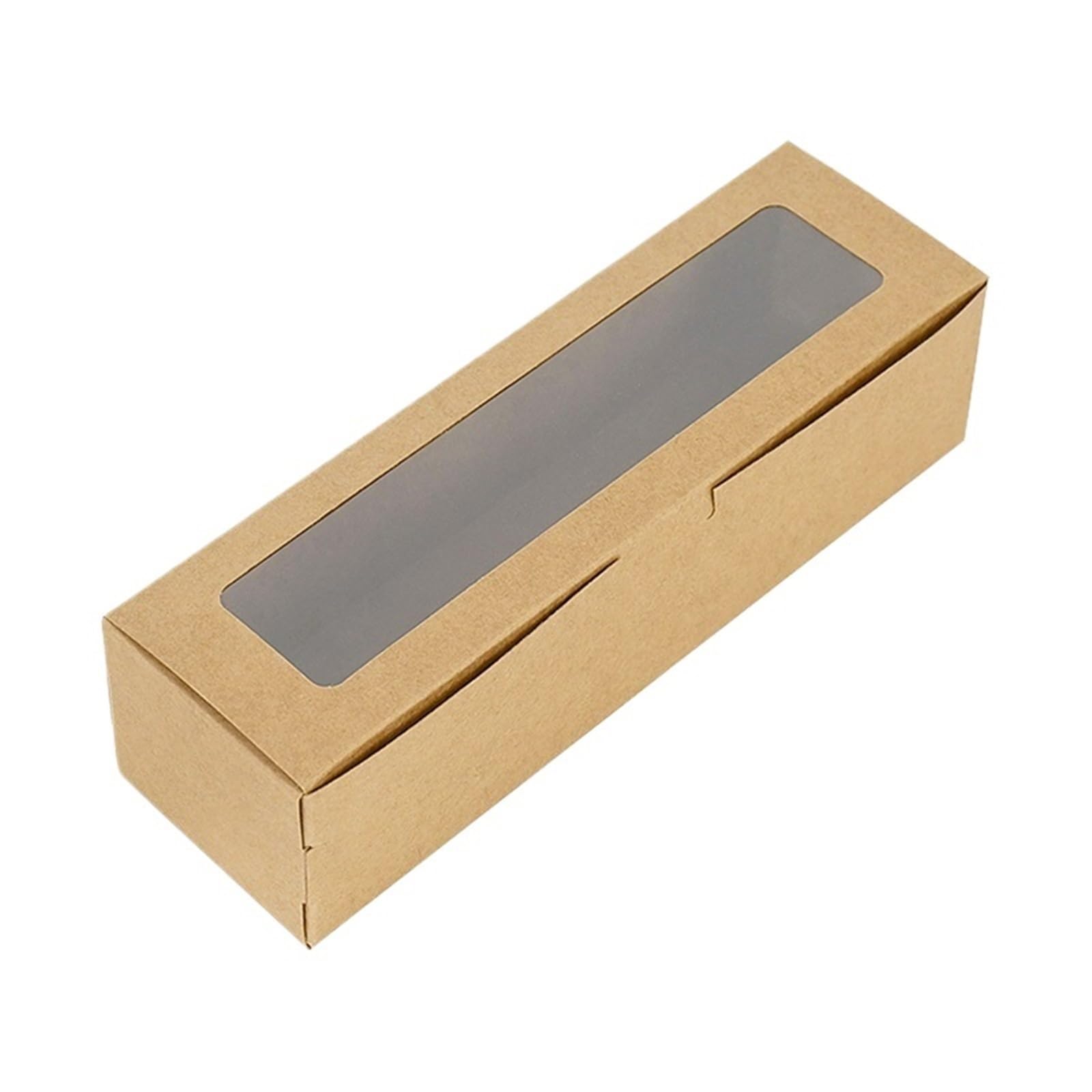 XPJYUA Bakery Boxes with Clear Window 5/10/20pcs Macaron Boxes With Clear Window Kraft Paper Cupcake With Dessert Cookies Treat Delivery Box For Wedding(Brown,20pcs)