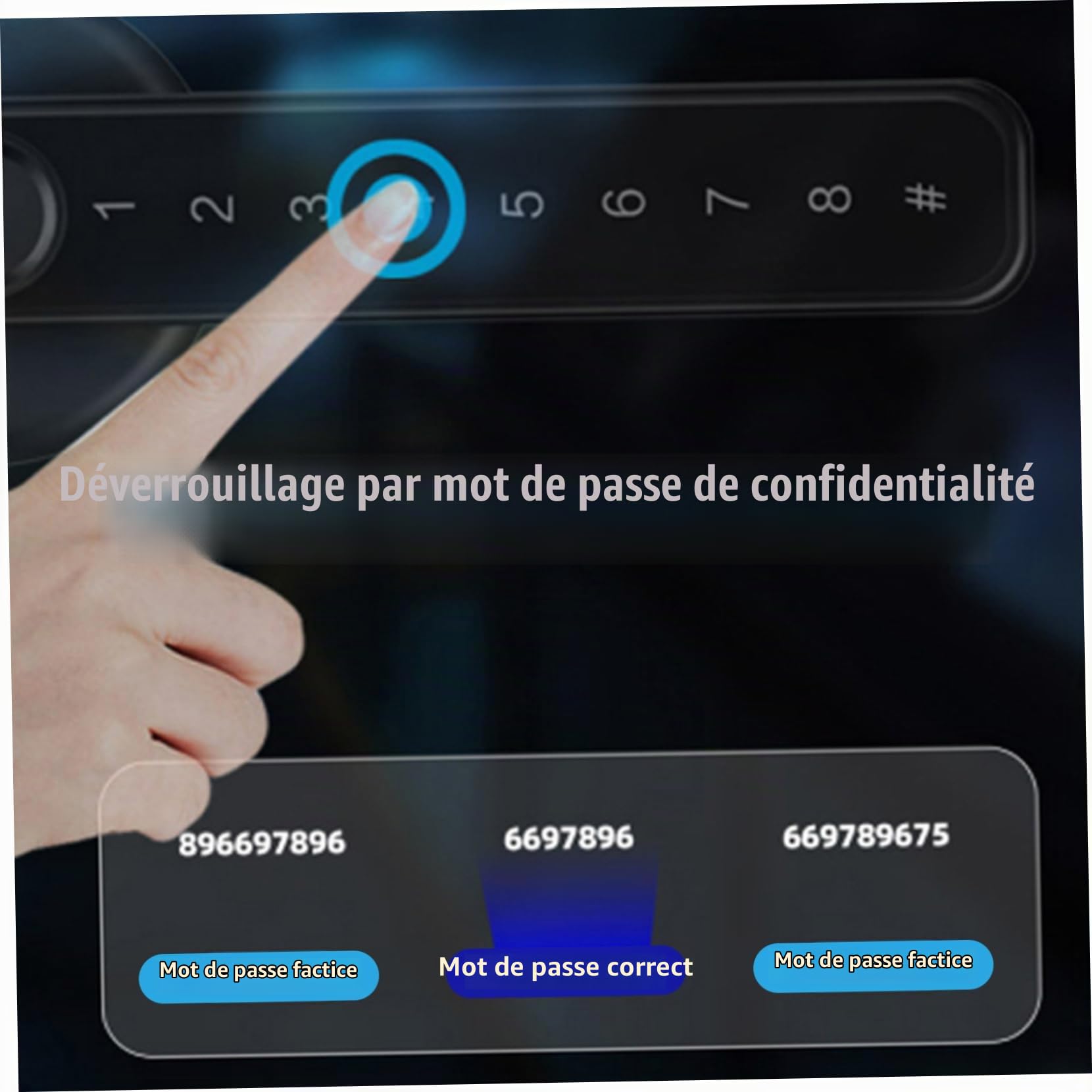 Serrure de porte à empreintes digitales, poignée de porte intelligente avec digitale/application/Code/clés, serrure à clavier électronique pour chambre coucher, maison, hôtel, bureau, a