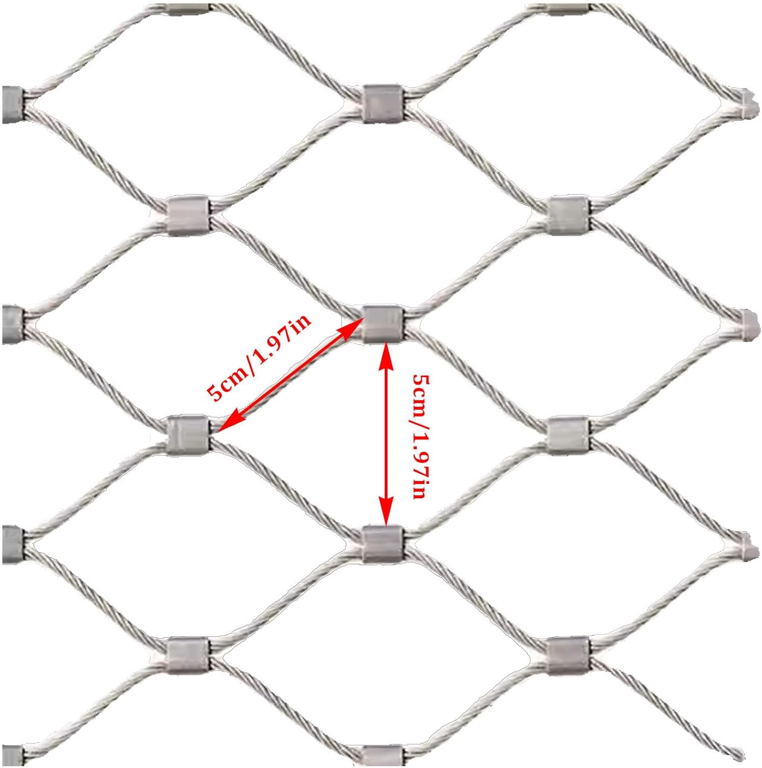 Stainless Steel Wire Rope Mesh Netting for Balcony Safety, Garden Poultry Fencing, Deer & Animal Barrier - 1x1m (3.3x3.3ft), Durable & Weather-Resistant image 2