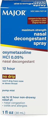 MAJOR PHARMRUGBY Bomba Descongestionante nasal Spray 12hr Oxymetazoline HCL 0.05% 1.0 fl oz