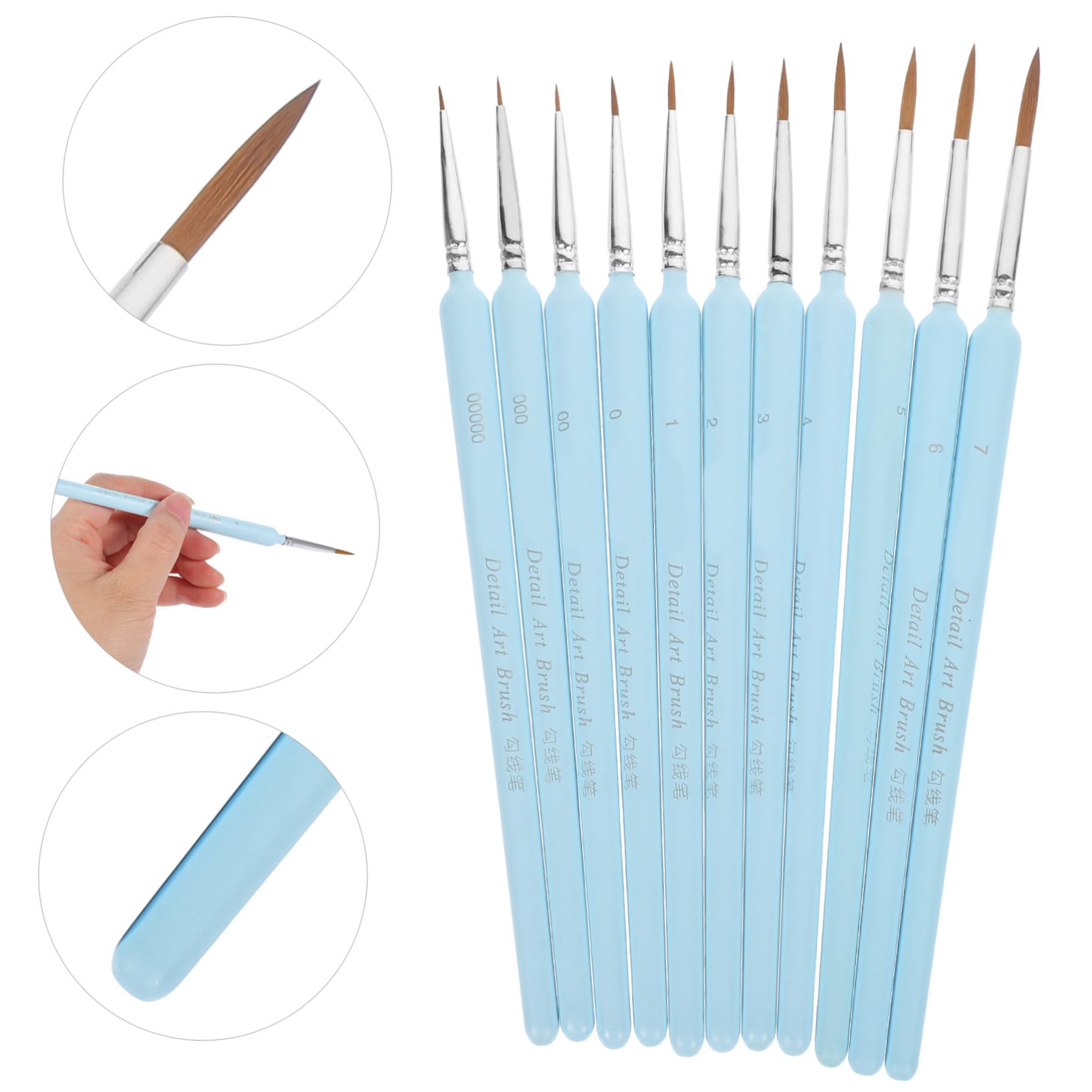 55piezas Pinceles para Detalles para Pintura Acrílica Acuarela y Gouache Herramientas De Artista para Miniaturas y Proyectos De Arte
