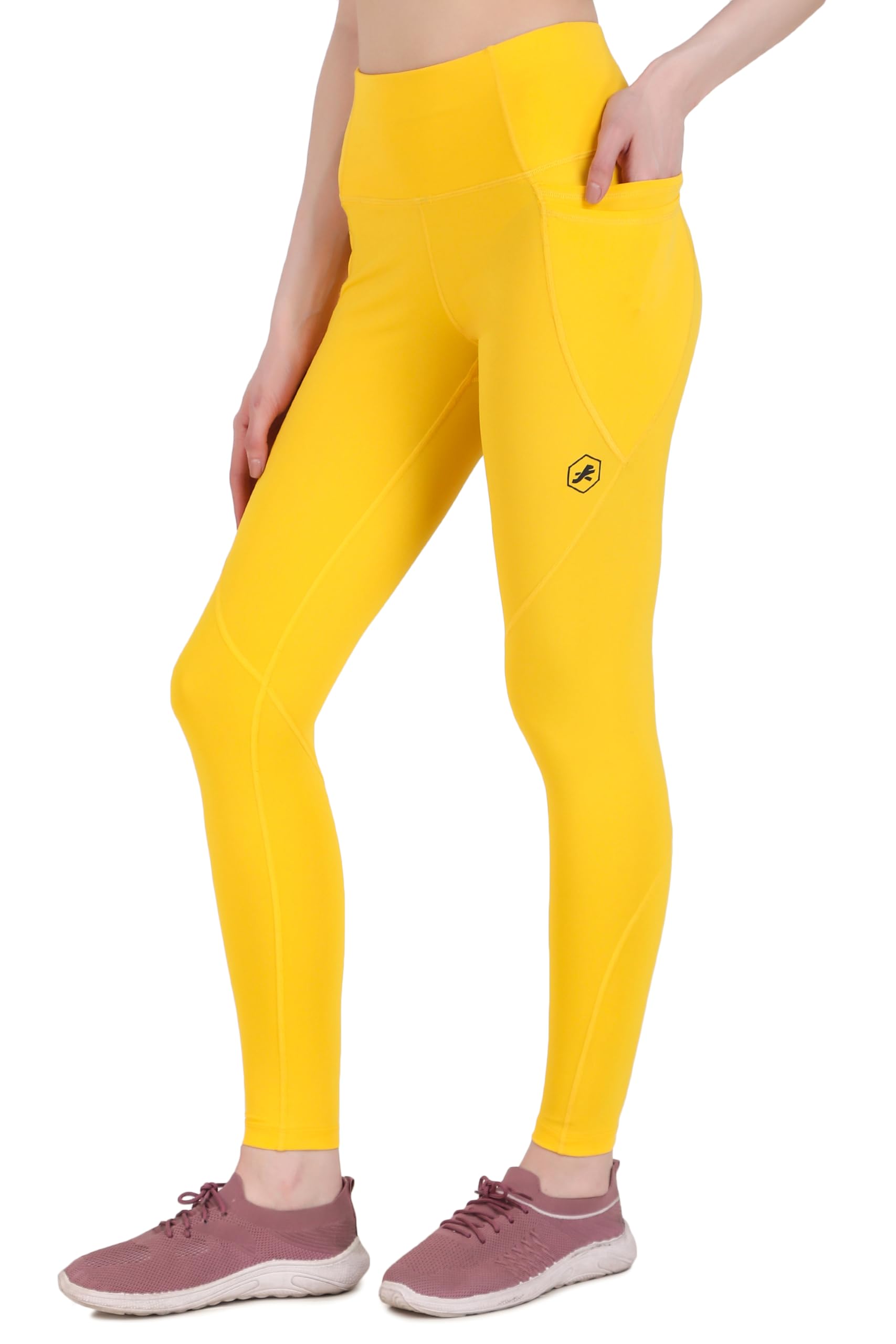 redesign apparels RE DESIGN Nylon Gym Wear Leggings Workout Pants Stretchable Tights for Women with 4 Pockets-picture-20