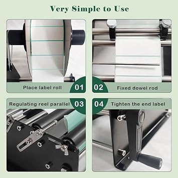Manual Label Applicator, Round Bottle Labeling Machine, Sticker Label Printer Packing Machine with Diameter 15-120mm, Barcode Applicator Adjustable Labeler for Cans, Plastic, Glass