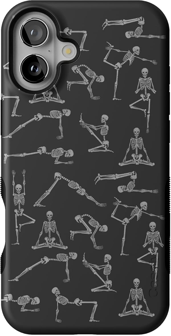 Casely iPhone 16 Case | Corpse Pose | Skeleton Yoga | Bold Protective Design | Compatible with MagSafe by Casely - Used condition - US$7.43