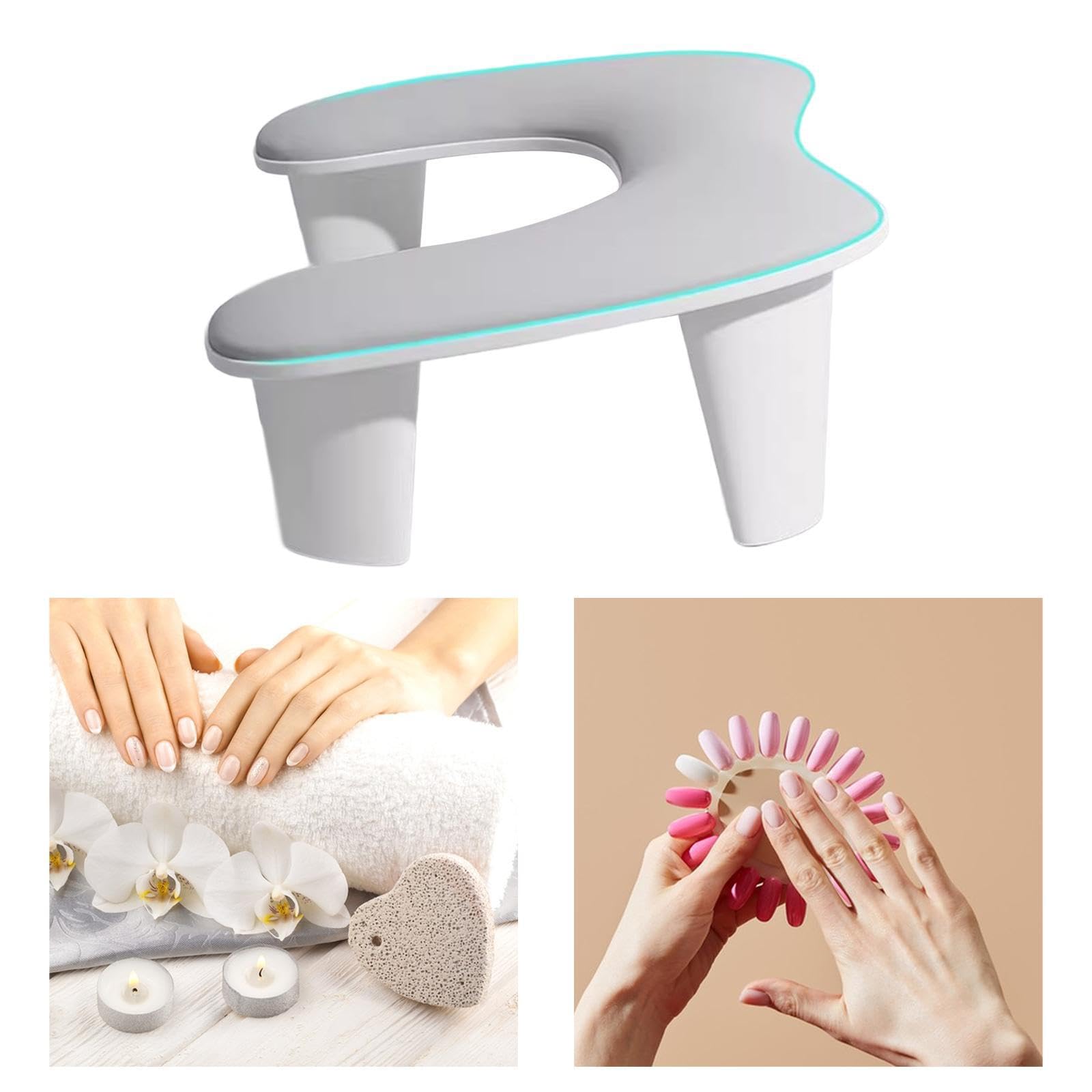 Reposabrazos para manicura, cojín para manicura de piel sintética suave, ideal para rituales de, soporte para reposabrazos de belleza, extraíble.