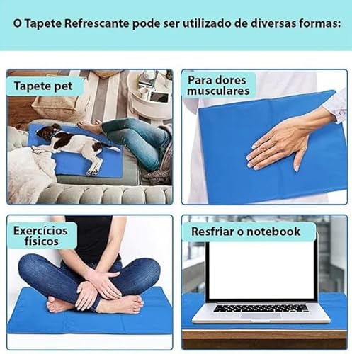 Tapete Gelado Refrescante Conforto Térmico para Pets e Uso Doméstico Dobrável e Atóxico (50x90)